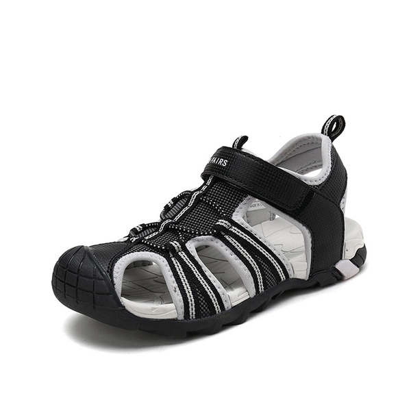 Boys Girls Outdoor Sports Sandals - BLACK LIGHT GREY -  0
